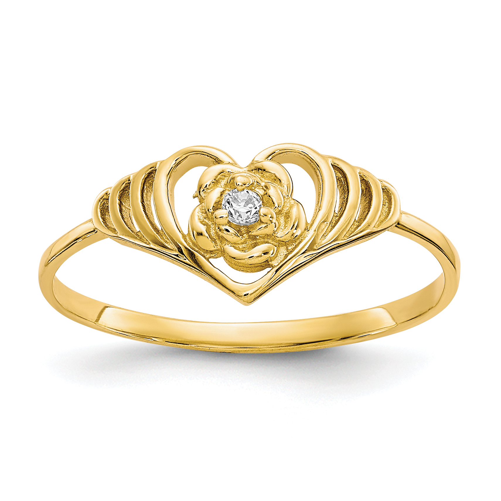 10k CZ Heart Ring (10C1181)