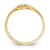 10K Double Heart CZ Ring view 2