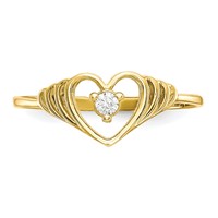10K CZ Heart Ring view 5