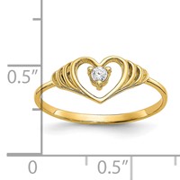 10K CZ Heart Ring view 3