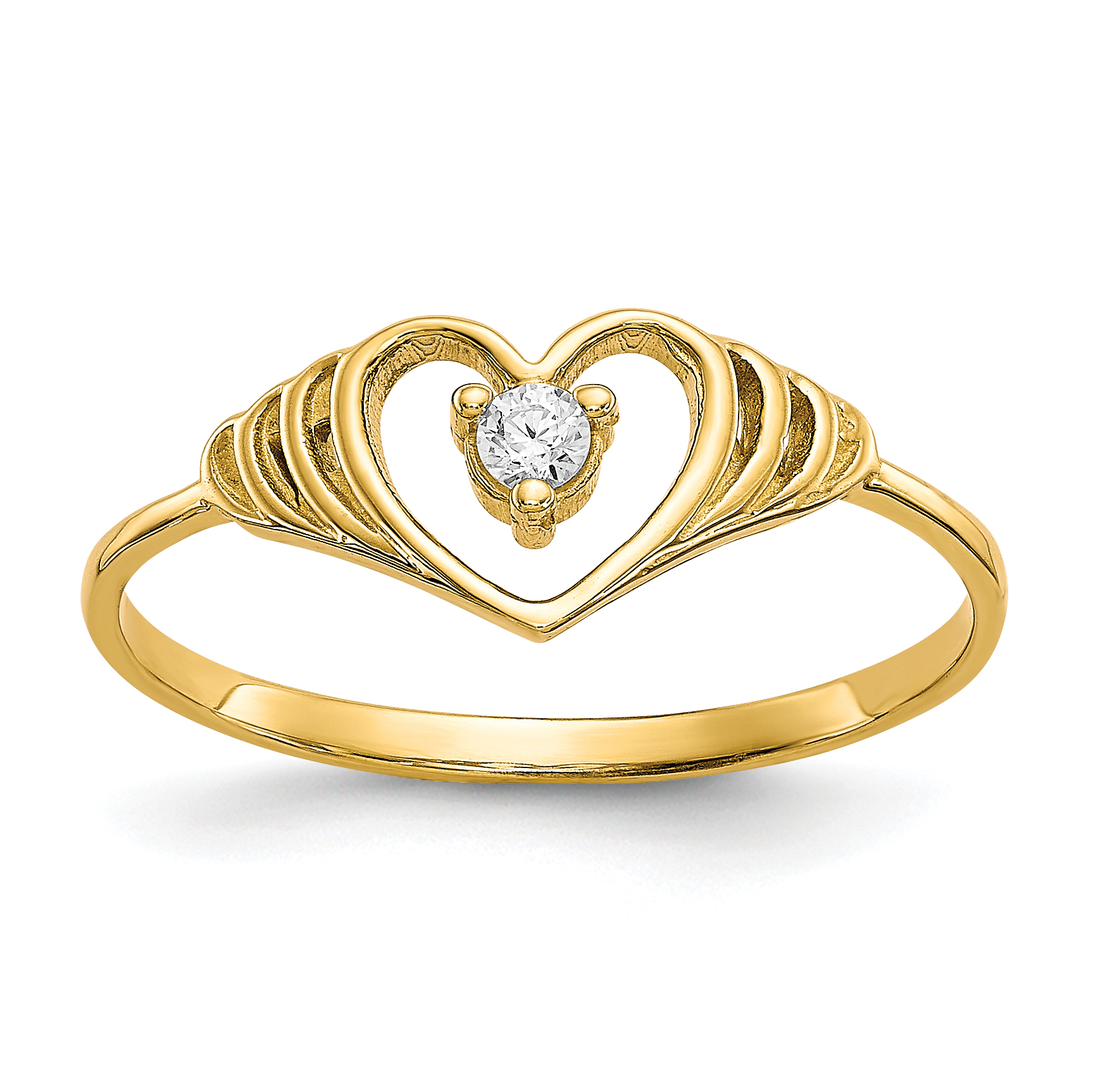 10k CZ Heart Ring (10C1188)