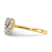 10K Yellow Gold Double Heart CZ Ring view 4