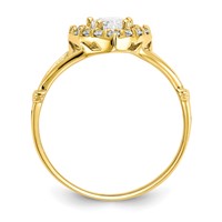 10K Yellow Gold CZ Heart Halo Ring view 2