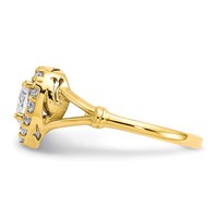 10K Yellow Gold CZ Heart Halo Ring view 4