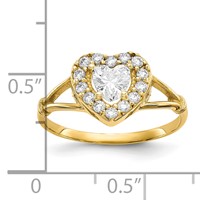 10K Yellow Gold CZ Heart Halo Ring view 3