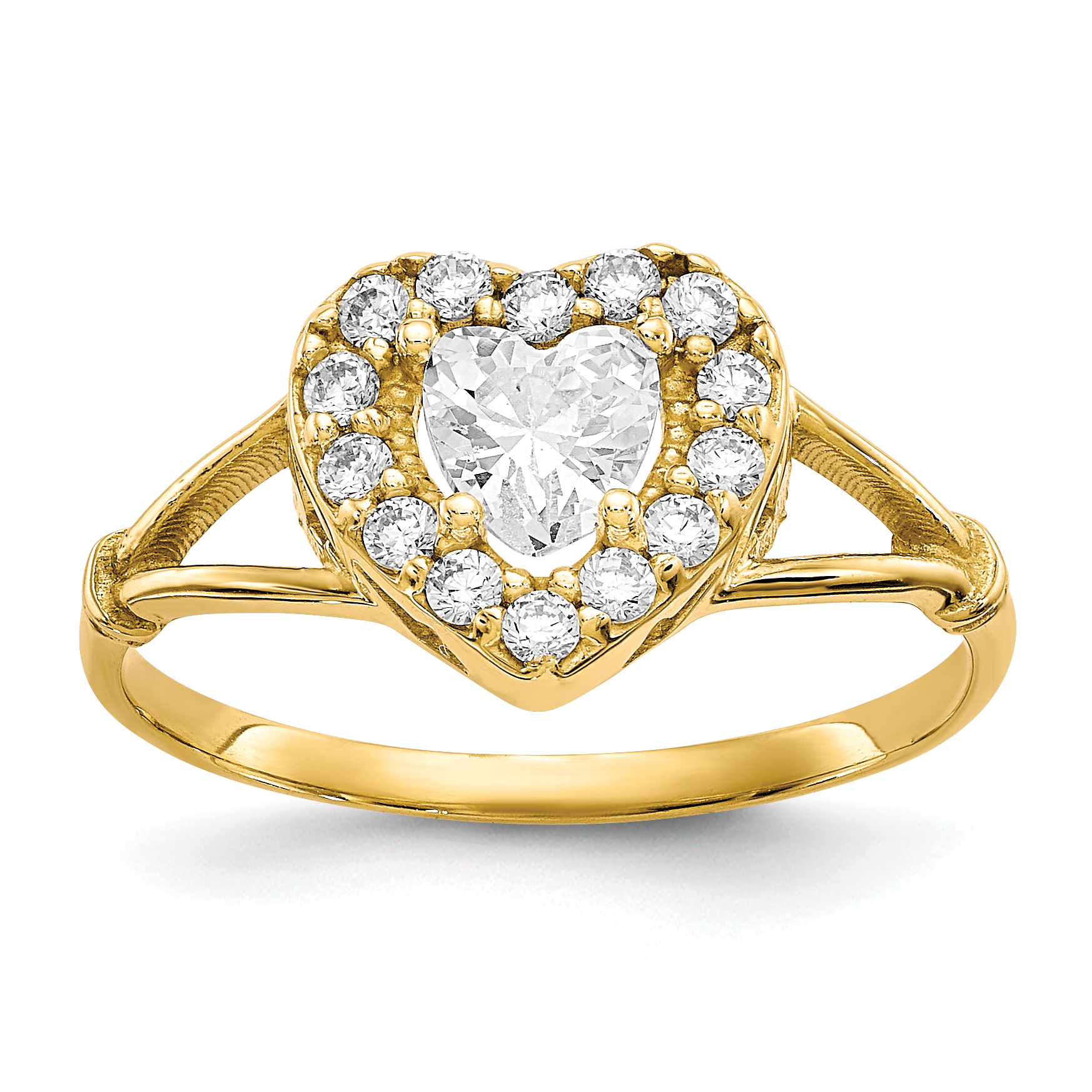 10k CZ Heart Ring (10C1209)