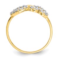 10K Yellow Gold Double Heart CZ Ring view 2