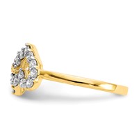 10K Yellow Gold Double Heart CZ Ring view 4