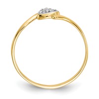 10K and White Rhodium CZ Bypass Heart Ring view 2
