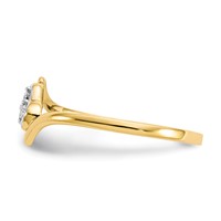 10K and White Rhodium CZ Bypass Heart Ring view 4
