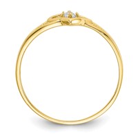 10K Yellow Gold CZ Heart Ring view 2