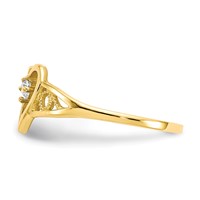 10K Yellow Gold CZ Heart Ring view 4