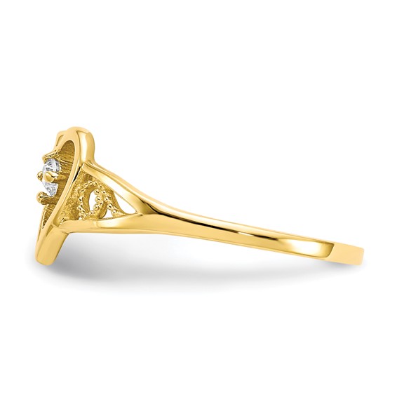 10k Heart CZ Ring