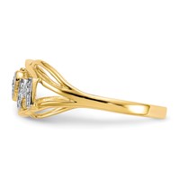 10K and White Rhodium Mom CZ Ring view 4