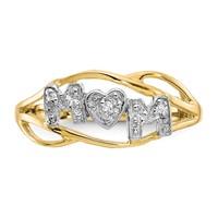 10K and White Rhodium Mom CZ Ring view 5
