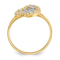 10K and White Rhodium I Heart You CZ Heart Ring view 2