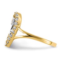 10K and White Rhodium I Heart You CZ Heart Ring view 4