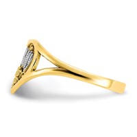 10K and White Rhodium Mommy Ring with Flower Heart view 4