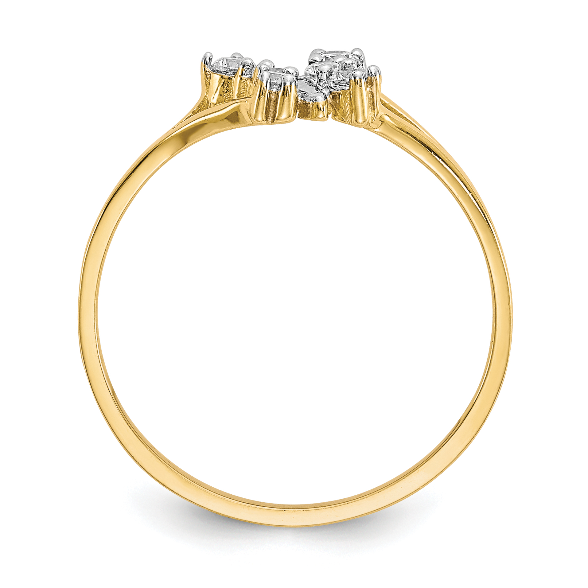 10K w/Rhodium CZ Butterfly Ring 10C1232 - Picture 2 of 6