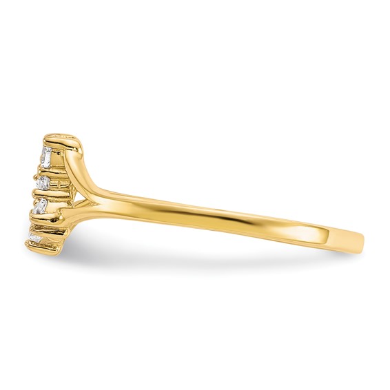 10K w/Rhodium CZ Butterfly Ring