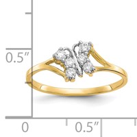 10K and White Rhodium CZ Butterfly Ring view 5