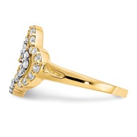 10K and White Rhodium Double Heart CZ Ring view 4