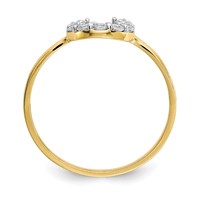 10K Yellow Gold CZ Horseshoe Ring view 2