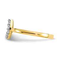 10K Yellow Gold CZ Horseshoe Ring view 4