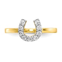 10K Yellow Gold CZ Horseshoe Ring view 5