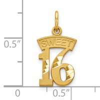 10K Yellow Gold Sweet 16 Charm view 3