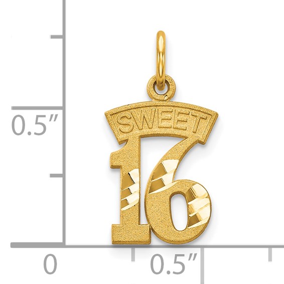 Gold SWEET 16 Charm
