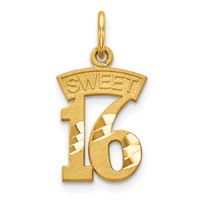 10K Yellow Gold Sweet 16 Charm view 1