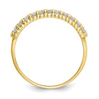 10K Yellow Gold Fancy 2-Row Clear CZ Ring view 2