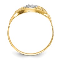 10K and White Rhodium Filigree Heart Ring view 2