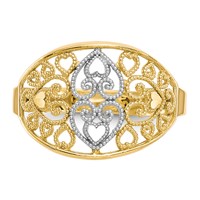 10K and White Rhodium Filigree Heart Ring view 5