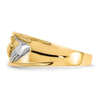 10K and White Rhodium Mens Claddagh Band view 4