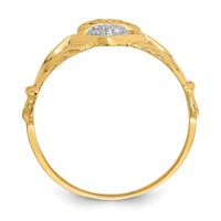 10K and White Rhodium Ladies Claddagh Ring view 2