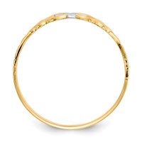 10K and White Rhodium Polished Cross Ring view 2