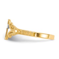 10K and White Rhodium Polished Cross Ring view 4