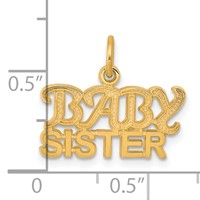 10K Yellow Gold Baby Sister Charm view 3