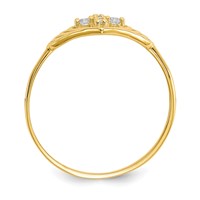 10K Yellow Gold CZ Cross Ring view 2
