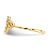 10K Yellow Gold CZ Cross Ring view 4