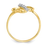 10K Yellow Gold CZ Cross Ring view 2
