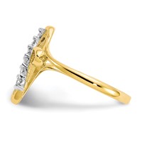 10K Yellow Gold CZ Cross Ring view 4