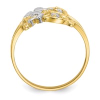 10K and White Rhodium CZ Angel Ring with Hearts view 2
