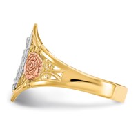 10K Two-tone and White Rhodium Our Lady of Guadalupe Ring view 4