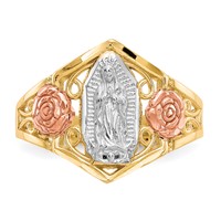 10K Two-tone and White Rhodium Our Lady of Guadalupe Ring view 5