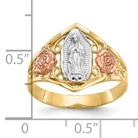 10K Two-tone and White Rhodium Our Lady of Guadalupe Ring view 3