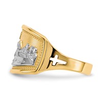 10K and White Rhodium Ladies Last Supper Ring view 4