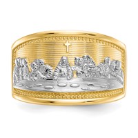 10K and White Rhodium Ladies Last Supper Ring view 5